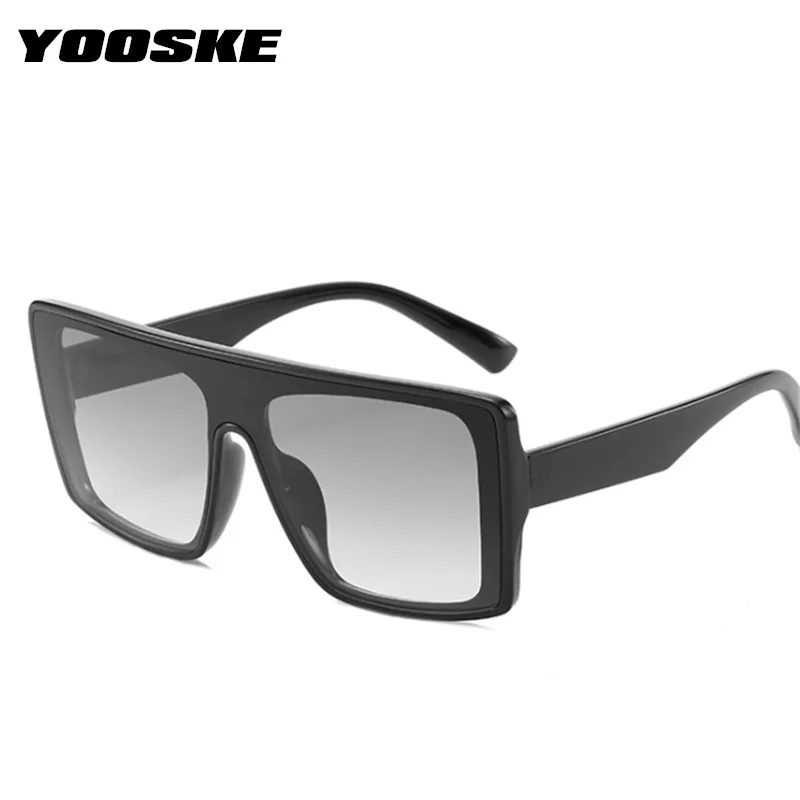 YOOSKE Squar One-piece Sunglasses Women Men Brand Design Oversized Sun Glasses Ladies Gradien Shades Eyewear UV400