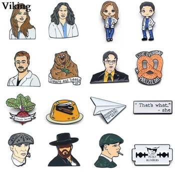 

20pcs/lot The Office Metal Badge Personality Bag Backpack Badges Jacket T-shirt Badge Collar Pin Fashion Jewelry G0942