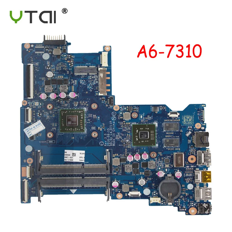 Tanie BDL51 LA D711P REV 3.0 Laptop płyta główna do hp 15 BA płyta główna A6 7310 procesora R5M1 30 2GB DDR3 854967 601 100% testowane w stanie nienaruszonym
