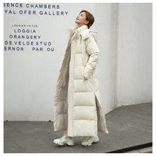 Rylanguage Long Hooded Down Cotton Winter Coat Women Casual Thick Parkas Fashion Winter Jacket Warm Outwear Soild Female Coats