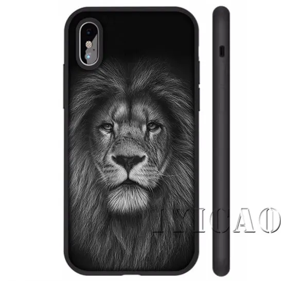 IYICAO Lion Alpha Мужской мягкий силиконовый чехол для iPhone 5 5S SE 10 X XS XR Max 6 6s 7 8 Plus 11 pro