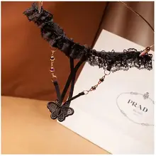 Женское нижнее белье с кружевной открытой промежностью, сексуальные трусики для женщин с цветными ромбовидными подвесками, стринги и стринги, нижнее белье