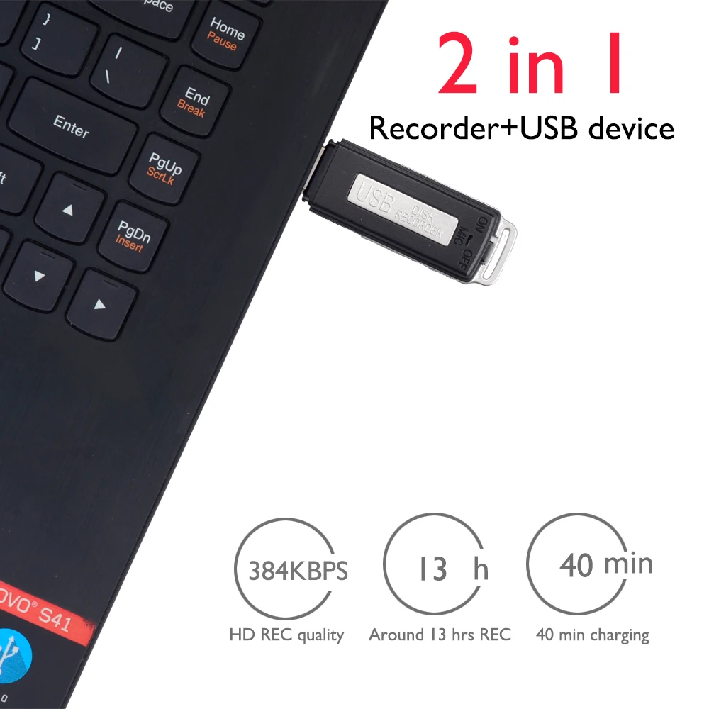 Мини USB ручка Savetek 2 в 1 8 ГБ 16 цифровой диктофон с usb устройством запись одним