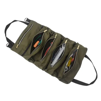 

Super Tool Roll Large Wrenches Roll Portable Roll Tools Bag Canvas Tool Organizer Bucket Tool Roll Up Pouch Handy Storage Bags