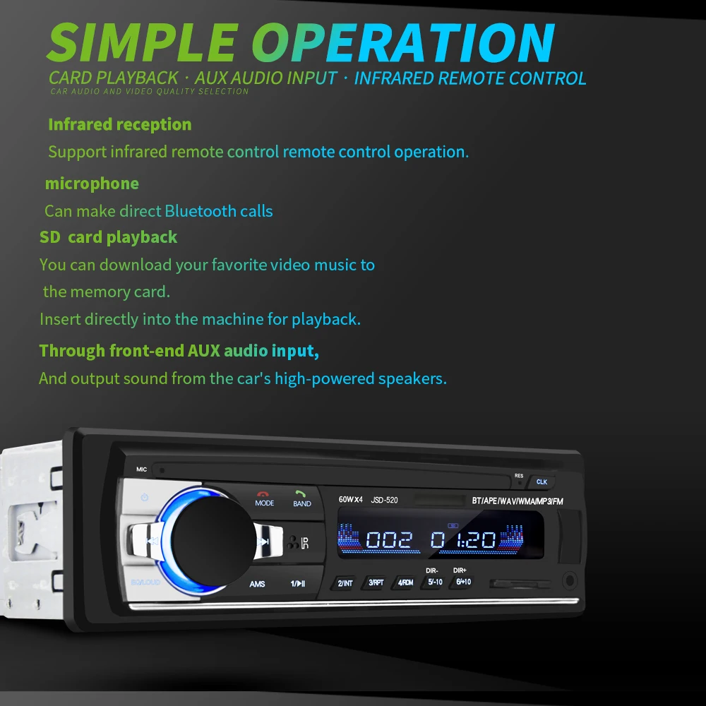 Car MP3 Radio 1din Auto Stereo Audio Player car radio