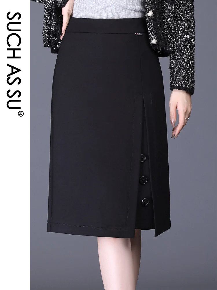 Новинка, осенне-зимние корейские нестандартные юбки, женская черная сетчатая вязанная юбка, S-3XL размера плюс, Женская облегающая Асимметричная юбка-карандаш