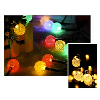 

LED Solar Ball Lights String Waterproof Outdoor Lamp Holiday Wedding Party Baby Bed Fairy Lights Decoration