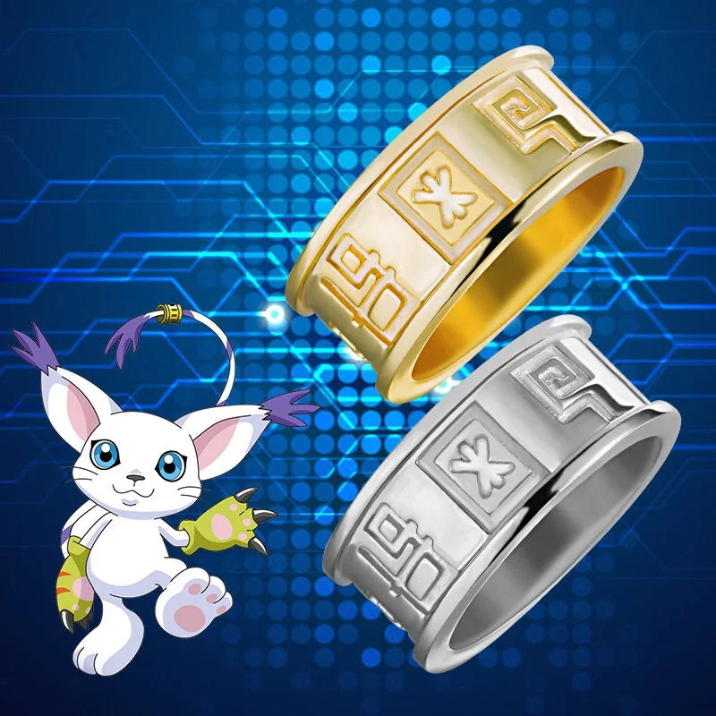 Мультфильм Цифровой Монстр дигимон Angewomon Tailmon стерлингового серебра S925 палец кольцо косплей подарок опора