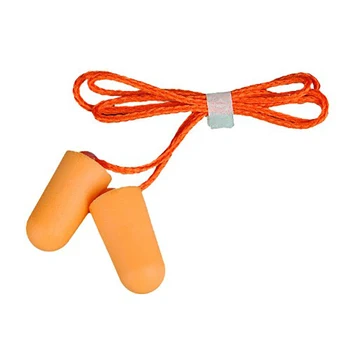 

20X Earplugs with cord Anti-noise travel ear plug orange