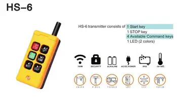 

HS-6 Crane CNC Industrial Remote Control Wireless Transmitter remote control 6 Channels 1 Transmitter
