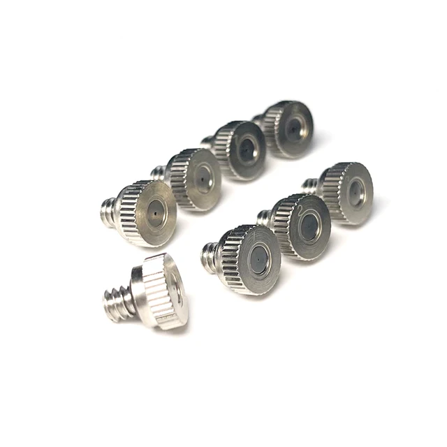 Nikkel Bevont Sárgaréz Making Fúvóka 0,1-0,5 Mm-Es Nyílás Menetes 10/24 "Alacsony Nyomású Ködfúvóka-Kissugárzási Rendszer Kültéri Hűtés - Image 2