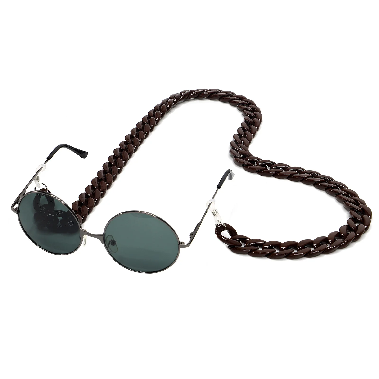 

Acrylic 21-Color Candy Color Monochrome Multi-color Concave Modeling Creative Glasses Chain Glasses Cord Individual Package