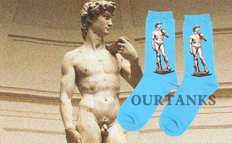 1 pair Hot Sale Classic Autumn Winter Retro Women Personality Art Van Gogh Mural World Famous Painting Female Sock Oil Socks