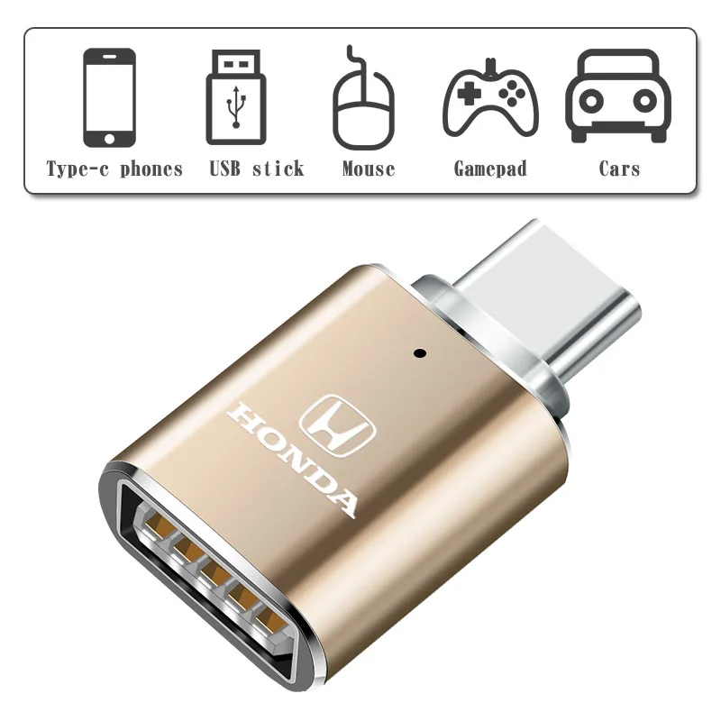 1Pcs USB OTG Type-C3.0 Adapter Rechargeable U Disk Card Reader For Honda Civci CRV Accord Mugen Prelude FIT City CRZ CRX Jazz |