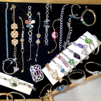 

30 Pcs/lot fashion women alloy zircon bracelet top quality luxury women zircon bracelet jewelry wholesale 1030-79