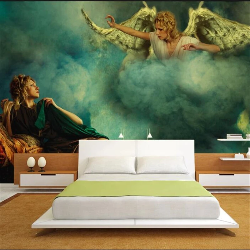 Beibehang-Custom-wallpaper-murals-fashion-home-decoration-dreamy-European-characters-angel-dream-decorative-painting-wall (2)