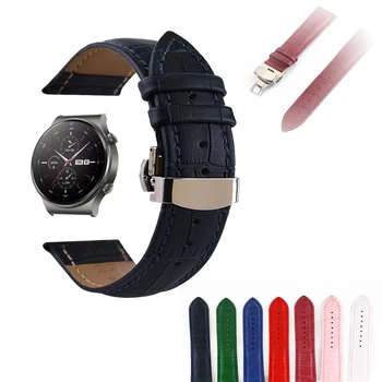 

20mm 22mm watch band For Huawei GT GT2 42/46mm crazy horse leather strap for GT2 Pro/Huawei GT 2 Pro/Honor Watch bracelet band