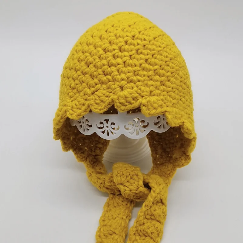 Милые зимние милые теплые детские шапки с принтом для новорожденных девочек, вязаные шерстяные шапки