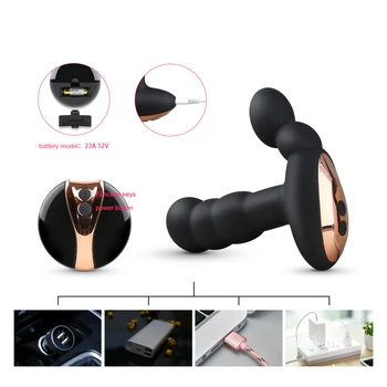 Anal Vibrator G-Spot Sex Toys for Adult Women Men Prostate Massager Stimulate Strapon Dildo Anal Butt Plug With Remote Control 4