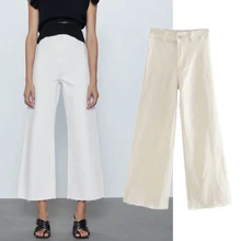 

Elmsk Jeans Woman england style high street solid simple loose denim pants vintage mom high waist jeans flare jeans for women