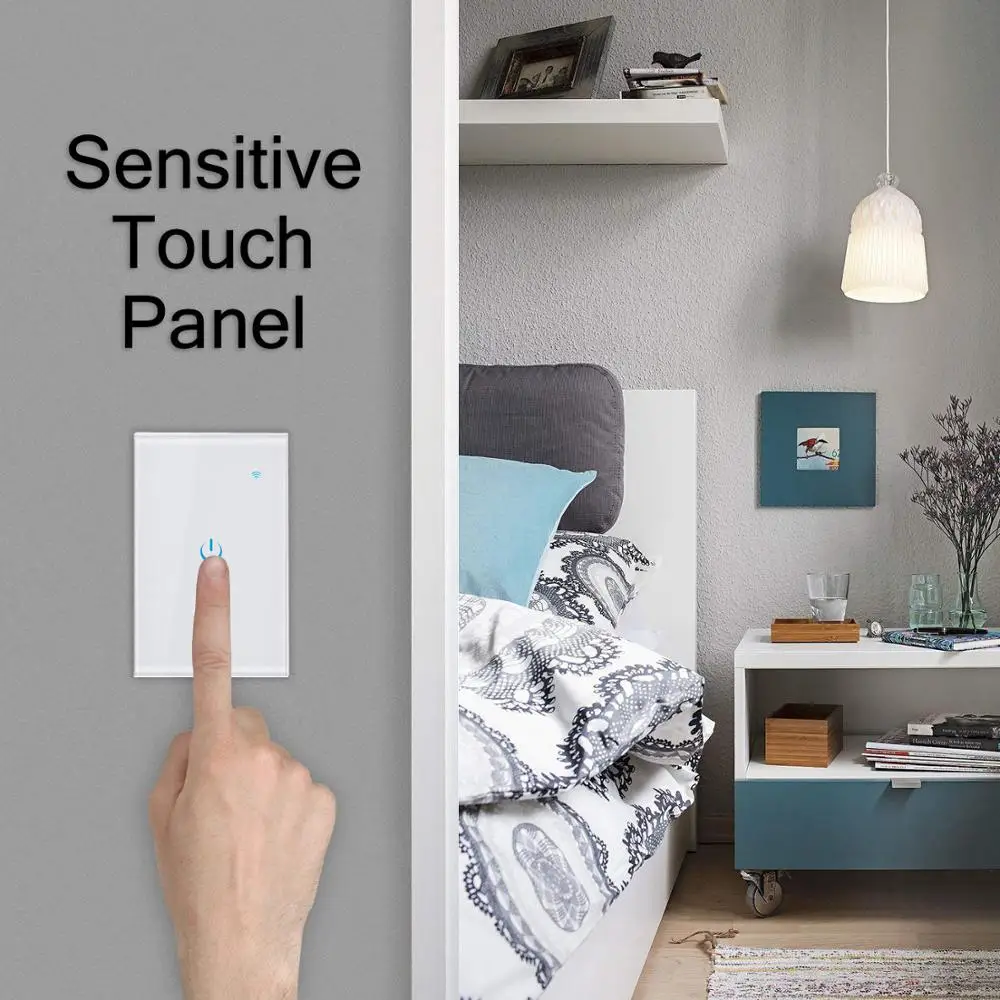 Tuya Smart Touch Switch WiFi стандарт США светодиодный светильник настенный сенсорный светодиодный светильник приложение удаленный чувствительный