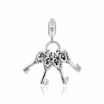 

Classic Keys of Love Dangle Charm fit Original Pandora Bracelets Women Necklace pendant