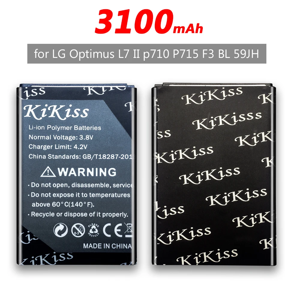 Аккумулятор 3100 мА · ч мобильный телефон для LG Optimus L7 II Dual P715 F5 F3 VS870 Ludid2 P703 BL59JH BL 59JH +