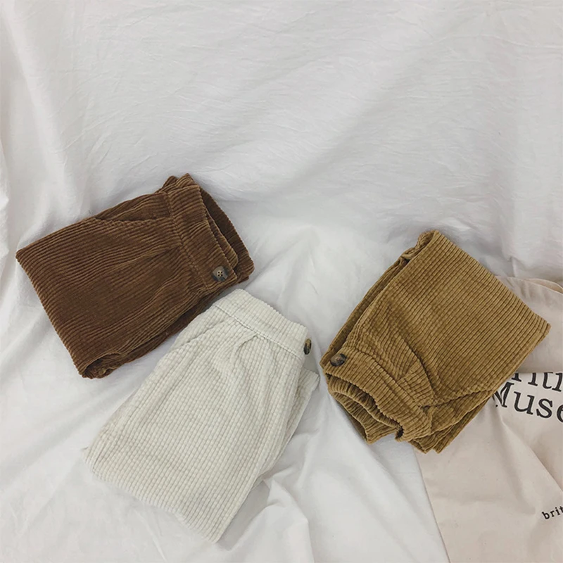 Chifuna/новые свободные Повседневное вельветовые осенние штаны для девочек для маленьких девочек, детская одежда осенняя одежда для