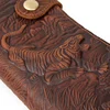 Luufan Men's Leather Long Wallet With 3D Embossing Key Chain Wallet With Iron Chain 100% Genuine Leather Wallet For Cards 4