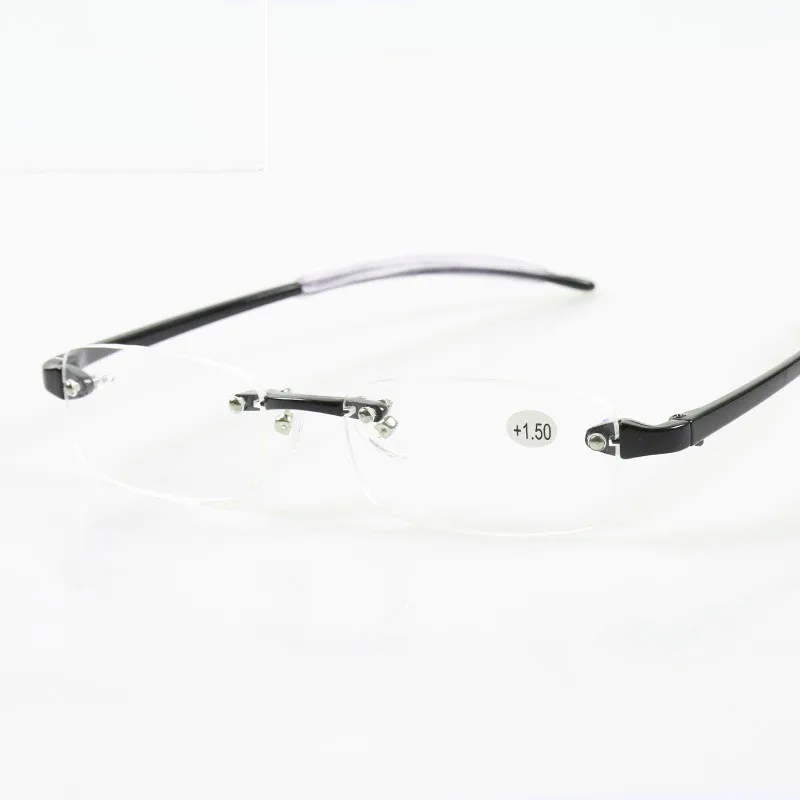 IBOODE TR90, очки для чтения без оправы, для женщин и мужчин, квадратные очки для дальнозоркости, женские и мужские очки без оправы, очки для дальнозоркости - Цвет оправы: Черный