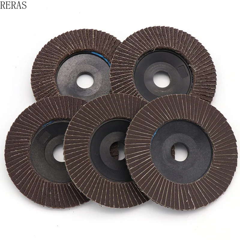 

5pc Flat Abrasive Cloth Wheel 100 Louver 75 Plastic Cover Calcined Thickening 72-page Louver 4 Inch White Shark Polishing Wheel