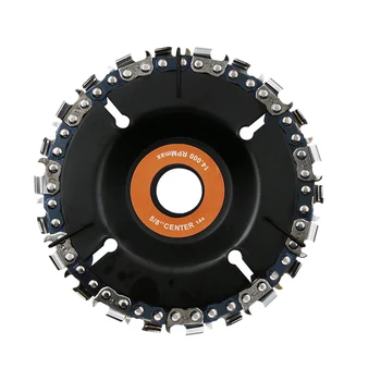 

22 Tooth 4 Inch Orange Grinder Disc and Chain Fine Cut Chain Set for 100/115 Angle Grinder Woodworking Carving Grinding and Cutt