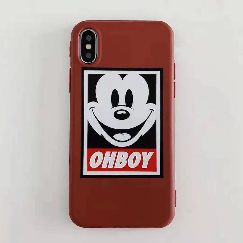 Модный Мини-чехол для мобильного телефона с Микки Маусом для iPhone 11p 7 6 8 plus, розовый чехол для мобильного телефона с сердечками для iPhone XS max, чехол для телефона - Цвет: Красный