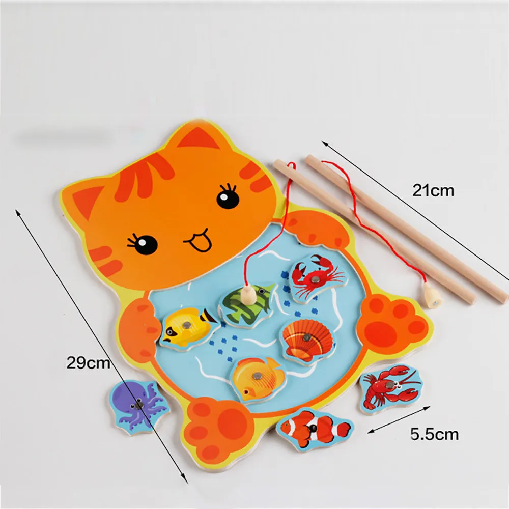 FiBaby Kids деревянные игрушки магнитная игра рыбалка настольная игра-головоломка gg 9,12