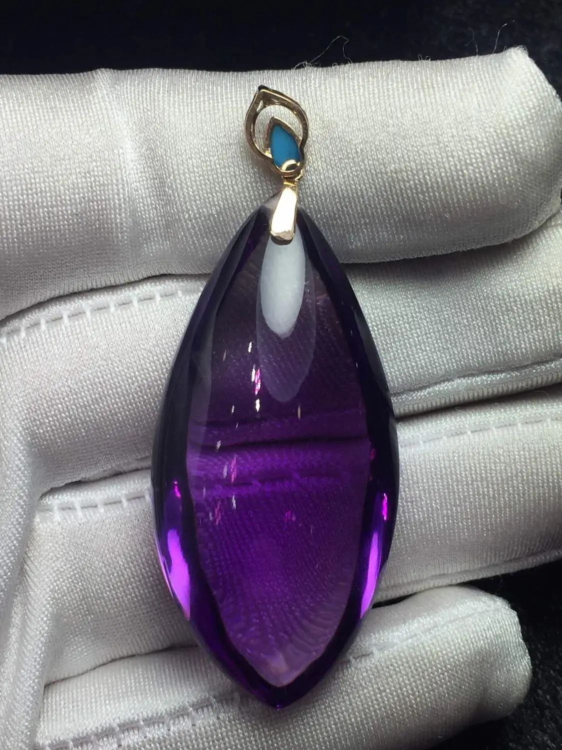 

Fine Jewelry G18K Amethyst Pendant 100% Natural Uruguay Origin Purple Amethyst 24Grams Gemstone Pendant Necklace