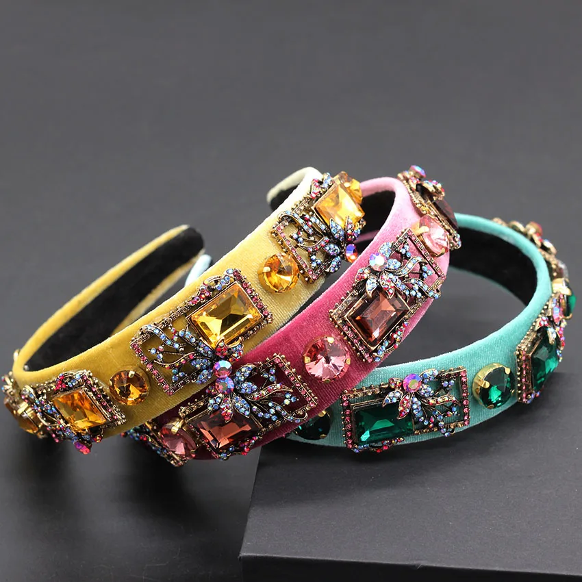

Stylish and beautiful rhinestone geometric exaggerated headband Fine fashion rhinestone geometric headband 680