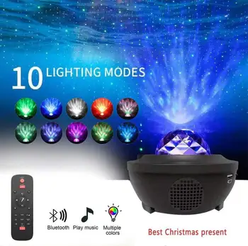 

10 Colorful Starry Sky Projector Blueteeth USB Voice Control Music Player LED Night Light Romantic Projection Lamp Birthday Gift