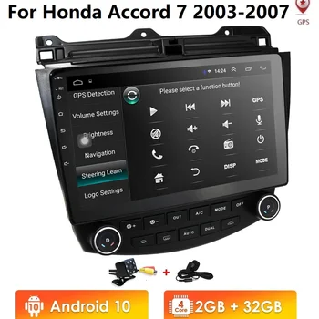 

10.1"Android10 Car GPS Stereo Radio For Honda Accord 2003 2004 2005 2006 2007 video stereo usb swc dvr obd2 dab mirrorlink bt sd