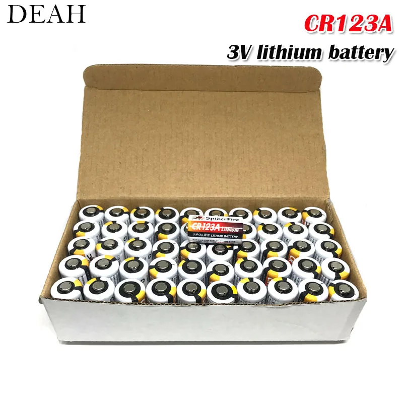 50 шт. литиевая батарея CR123 CR 123A CR17345 16340 cr123a 3v Non аккумуляторные батареи для Камера