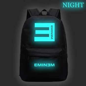 

Boys Girls Teens Backpacks Hip Hop Rapper Eminem Luminous School Bags Beautiful Mochila Men Women Travel Rucksack