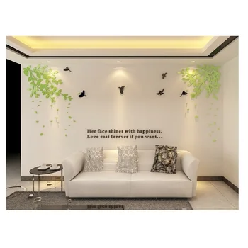 

2020 Real New Home Decoration Accessories Adesivo De Parede Tree 3d Wall Stickers Living Room Tv Backgroud Acrylic Home Decor