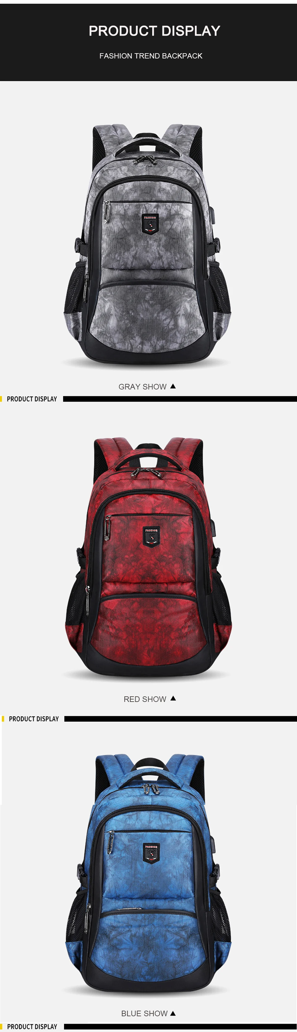 Women Backpack Student Bagpack Female College University School Laptop Bag Men Waterproof USB Charging Notebook Male Bags Pack (15)