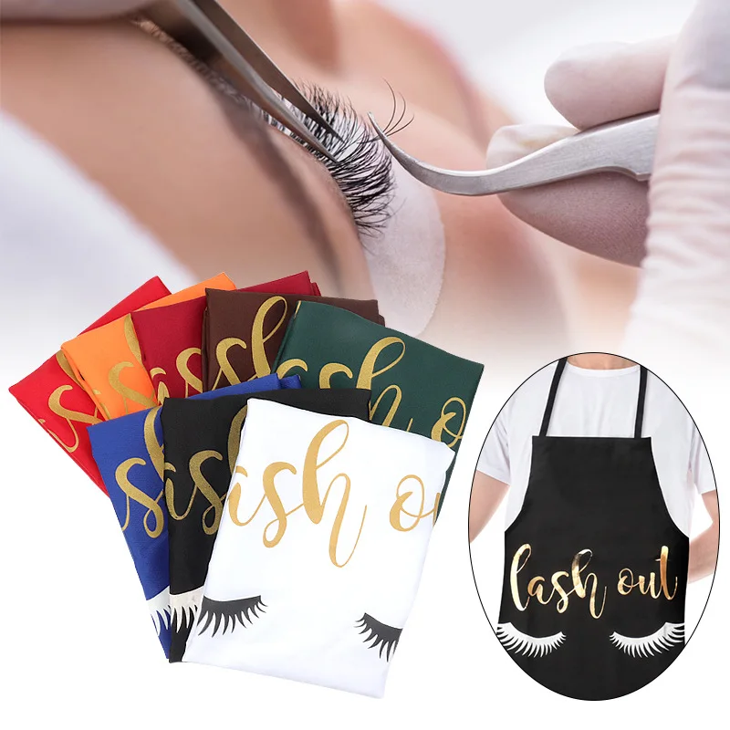 

Eyelash Extension Tools Bronzing Eyelash Pattern Kitchen Apron Women Adult Home Cooking Baking Cleaning Aprons Bibs Kitchen