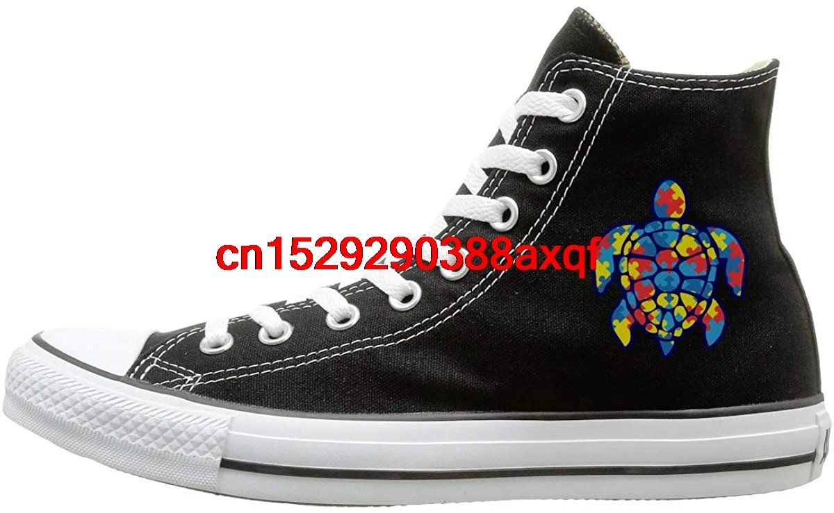 

Men's Women's Casual High-Top Lace Up Canvas Shoe,Autism Sea Turtle Trainers Sneaker for Boys Girls