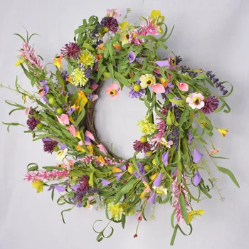 

Home Decoration Hanging Plant Ornaments Artificial Flower Garden Spring Summer Wedding Party Christmas Round Art Door Garland