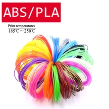 LIHUACHEN 3D stylo filament ABS/PLA plastique 1.75mm imprimante 3D Filaments matériaux 5/10 mètres 10/20/30 couleurs 100/200/300 mètres(China)