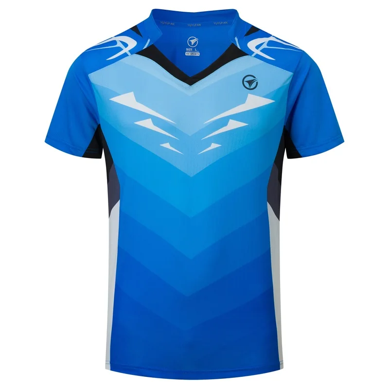 Man 1 shirt Новые футболки для бадминтона для мужчин/женщин, теннисные майки для бега, футболки для настольного тенниса, быстросохнущие спортивные рубашки A127 - Цвет: Man 1 shirt
