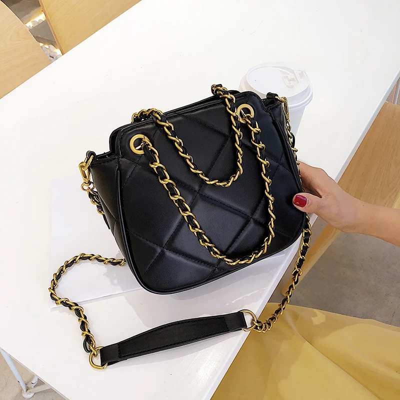 

new Fashion Women Bag Leather Handbags PU Shoulder Bag Small Chain Crossbody Bags for Women Diamond lattice Messenger Bags