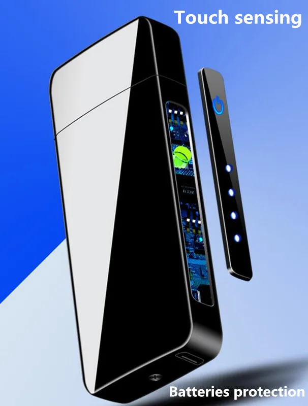Дизайн вращающаяся дуговая Зажигалка сенсорная USB зарядка электронная плазменная ветрозащитная электрическая зажигалка