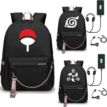

Cartoon Naruto USB Port Backpack School Bags For Teenagers Travel Book Boys Girls Bags Laptop Headphone USB Port Mochila